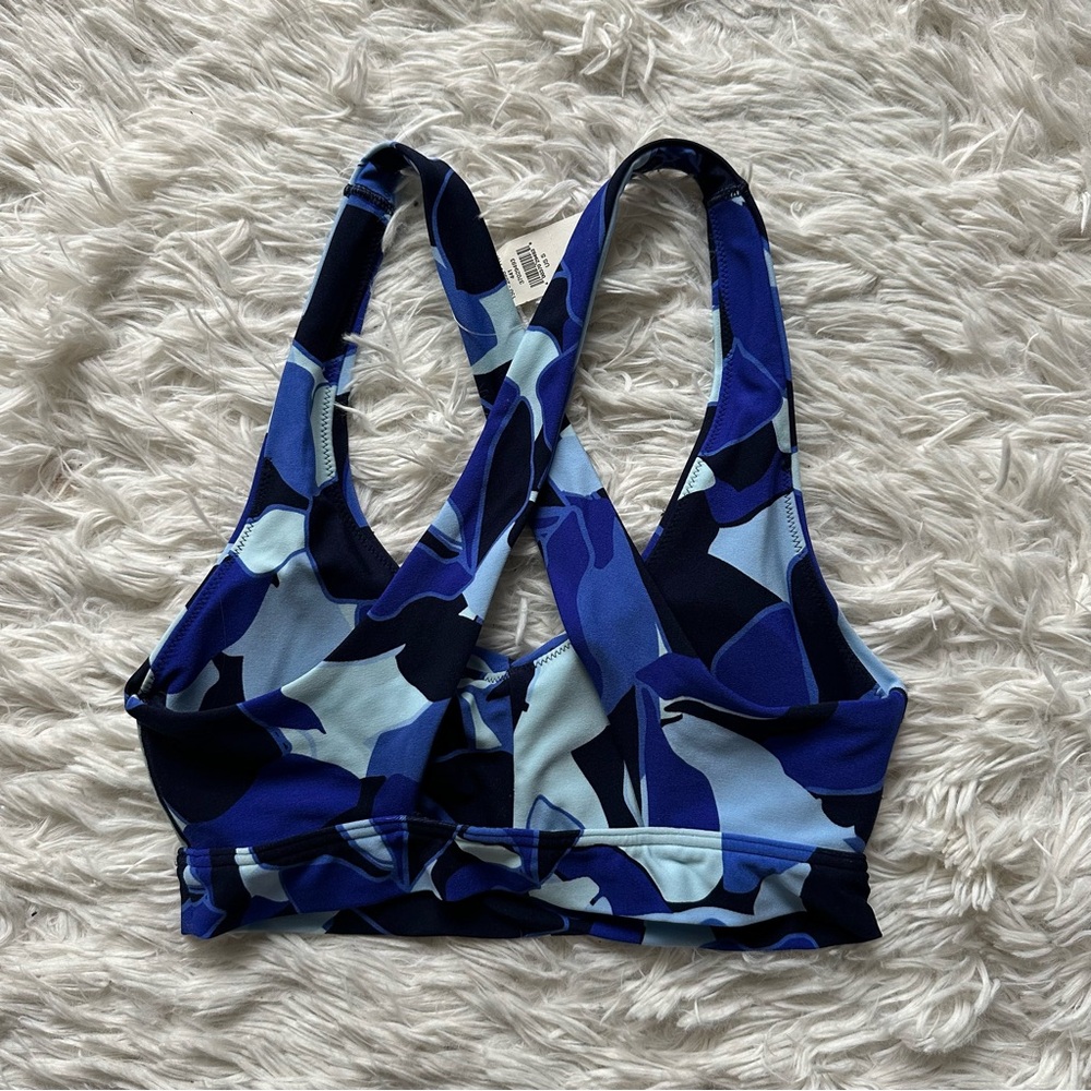 Offline By Aerie Blue Ruched Activewear Sports Bra Size S New With Tags - Picture 7 of 10